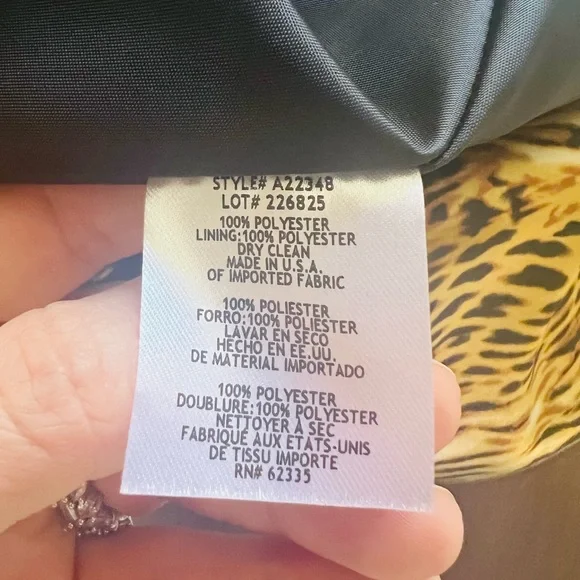 Betsy & Adam Satin Leopard Animal Print Long Gown Size 0 new with tag. - Picture 10 of 14